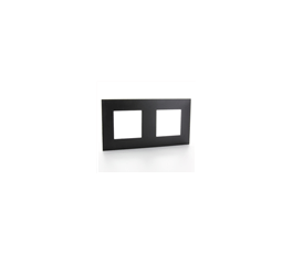 Plaque double horizontale - Entraxe 71mm - Valena Noir - Legrand