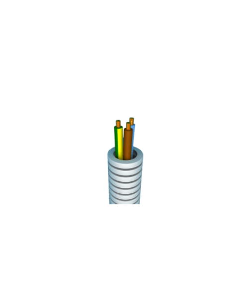 Tube annelé précâblé VOB 3G2,5mm² - Ø16mm - Rouleau 50 mètres
