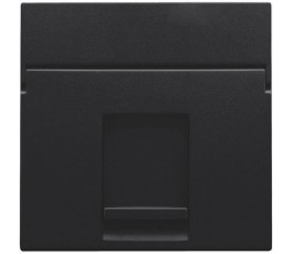 Enjoliveur pour prise informatique RJ45 - Simple - Black coated (Noir mat) - Niko
