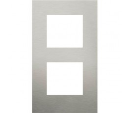 Plaque double verticale - Entraxe 60mm - Pure Stainless steel on anthracite - Niko