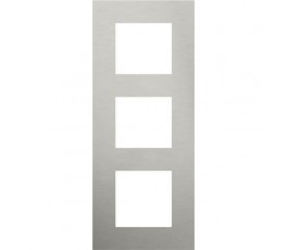 Plaque triple verticale - Entraxe 60mm - Pure Stainless Steel on Anthracite  - Niko