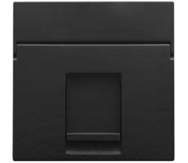 Enjoliveur pour prise informatique RJ45 - Simple - Piano black coated - Niko