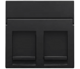 Enjoliveur pour prise informatique RJ45 - Double - Piano black coated - Niko