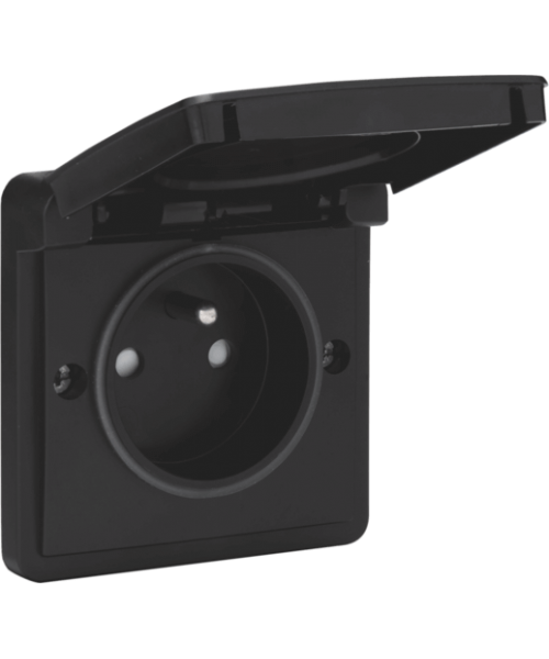 Prise mono Hydro 2P+T - Quick Connect - Noir - IP55 16A - 250V - Niko