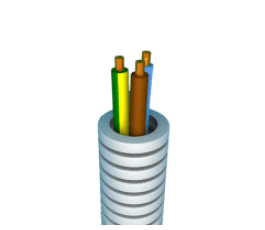 Tube annelé précâblé VOB 3G6mm² - Ø20mm - Rouleau 50 mètres