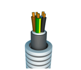 Tube annelé précâblé avec câble XVB 5G2,5mm² - Ø20mm - Rouleau 100 mètres