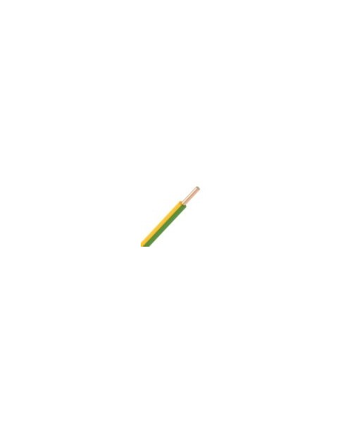 Fil VOB rigide 2,5mm² - Vert/Jaune - Rouleau de 100 mètres